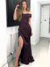 Elegant Off-Shoulder Strapless Split Side Mermaid Long Prom Dress,PD37867