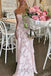 Pink Spaghetti Straps Sleeveless A-line  Long Prom Dress, PD3751