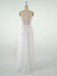 Sparkly White V-neck Spaghetti Strap A-line Long Prom Dress, Tulle Evening Gowns, PD38132