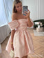 Elegant  Off-Shoulder Strapless A-line Short Mini Homecoming Dress, HD32684