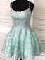 Gorgeous Spaghetti Strap Lace A-line Short Mini Homecoming Dress, HD32688