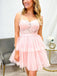 Elegant Sweatheart Spaghetti Strap A-line Short Homecoming Dress, HD32723