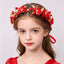 Girls White Flower & Pearl Floral Crown with Ribbon | Flower Girl Wedding Headpiece