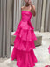 Elegant White Strapless A-line Long Prom Dress, Evening Dress, PD37686