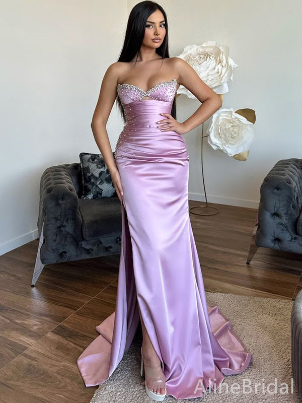 Elegant Sweatheart Strapless Mermaid Long Prom Dress,PD37957