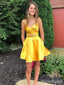 Elegant V-neck Spaghetti Strap A-line Short Homecoming Dress, HD32757