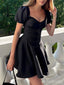 Simple Black A-line Short Homecoming Dress, HD32764