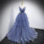 Elegant V-neck Sleeveless A-line Floor length Prom Dress, PD3701