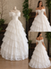 Vintage Tiered Lace Off Shoulder  A-Line  Wedding Dress, WD32230