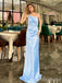 Elegant One Shoulder Split Side Mermaid Long Prom Dress,PD37993