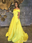 Simple Off-Shoulder Strapless A-line Long Prom Dress,PD38039