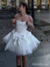 Gorgeous White Strapless A-line Short Homecoming Dress, HD327986