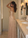 Elegant Champagne Beaded Corset A-line Evening Dress with Fringe Skirt, Prom Dress, PD28231307