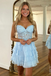 Elegant Yellow Chiffon Strapless A-line Ruffles Short Homecoming Dress, HD32795