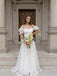 Elegant Off the Shoulder A-line Wedding Dress with Puff Sleeves, WD32231