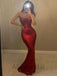 Red Sexy Sweetheart Sleeveless mermaid Long Prom Dress, PD3632