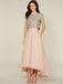 Elegant Two Pieces Sequins Tea Length A-line High Low Evening Dress, Wedding Guest Dress, PD0022