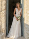 Bohemian A-line Lace Chiffon Wedding Dress with Beaded Waist, WD32242