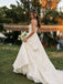 Elegant Minimalist Pleated A-line Satin Wedding Dress with Empire Waist, WD3220