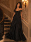 Victorian Black Off Shoulder A-line Evening Gown, Prom Dress, PD28231267