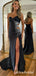Sparkly Black Beaded Strapless Cutout Mermaid Prom Dress, Evening Dress, PD3823025