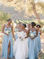 Elegant Blue Sweetheart Pleated A-line Bridesmaid Dress, PD2823085