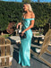 Elegant Blue Off  Shoulder Long Mermaid Prom Dress, Evening Dress, PD382117