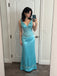 Vintage Blue Sequin V-Neck Mermaid Prom Dress, Evening Dress, PD28231300