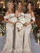 Elegant Champagne Off-shoulder Long Bridesmaid Prom Dress,PD3203