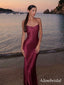 Elegant Burgundy Beaded Halter Mermaid Prom Dress, Evening Dress, PD3823039