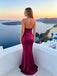 Chic Burgundy Beadings Halter Maxi Evening Gown, Prom Dress, PD2823111