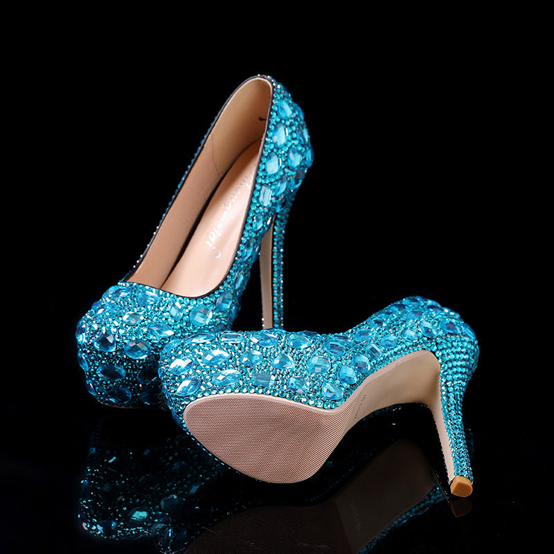 Women's Wedding Shoes Decorative Wedding Heels Rhinestoned Bridal Shoes