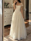 Elegant Cap Sleeves A-line Tulle Wedding Dress, WD32253