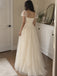 Elegant Cap Sleeves A-line Tulle Wedding Dress, WD32253