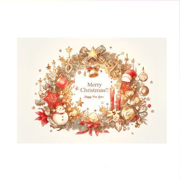 Christmas Wreath Mini Card Set – 5 Designs, Holiday Greeting Cards for Gifts & Messages
