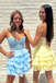 Elegant Yellow Chiffon Strapless A-line Ruffles Short Homecoming Dress, HD32795