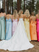 Muti-Color Bow Square Neck Long Bridesmaid Dress, PD2823076