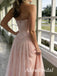 Elegant Pink Satin Strapless Corset A-line Prom Dress, PD3823020