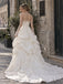 Gorgeous Strapless Lace Beaded Ruffled A-line Wedding Dress, WD0016