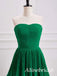 Elegant Green Chiffon Strapless A-line Prom Dress, Ruffles Tiered Evening Dress, PD3823022