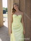 Elegant Lime Green Strapless Lace Corset Mermaid Long Prom Dress, Evening Dress, PD3823035