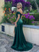 Elegant Emerald Green Strapless Side Slit Mermaid Evening Dress, Prom Dress, PD28231232