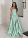 Elegant Mint Green Strapless A-line Evening Dress, Prom Dress, PD28231288