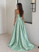 Elegant Mint Green Strapless A-line Evening Dress, Prom Dress, PD28231288