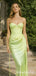 Elegant Lime Green Strapless Lace Corset Mermaid Long Prom Dress, Evening Dress, PD3823035