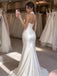 Elegant Ivory Strapless Drop Waist Mermaid Wedding Dress with Lace-Up Back, WD32245