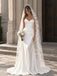 Elegant Ivory Strapless Drop Waist Mermaid Wedding Dress with Lace-Up Back, WD32245