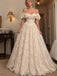 Gorgeous Off Shoulder Corset A-line Lace Wedding Dress, WD32250