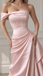 Elegant Dusty Pink Off Shoulder Corset A-line Prom Dress with Floral Embroidery, Evening Dress, PD28231270