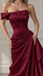 Elegant Dusty Pink Off Shoulder Corset A-line Prom Dress with Floral Embroidery, Evening Dress, PD28231270